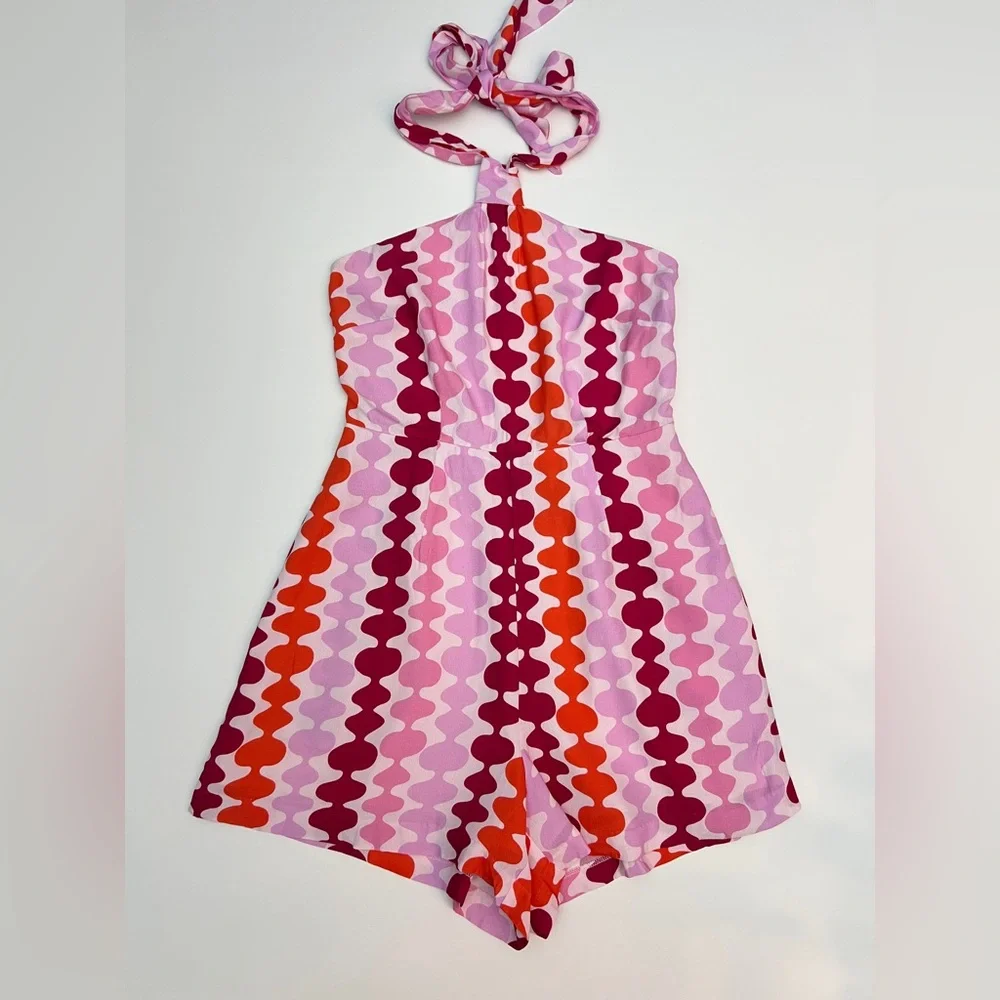 *New* Anthropologie Hutch Bright Halter Romper, size 2 - Picture 4 of 9